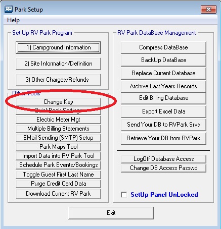 Setup Panel